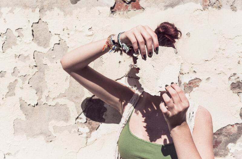 Woman Hiding Her Face Free Stock Photo